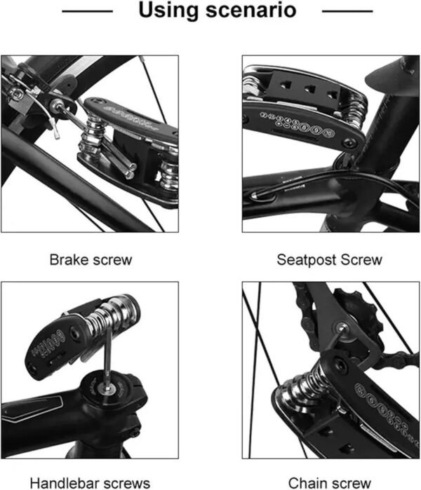 Kit de mantenimiento de ciclismo, kit de herramientas para bicicletas eléctricas | Kit de reparación de herramientas múltiples de ciclo 16 en 1 - Imagen 3