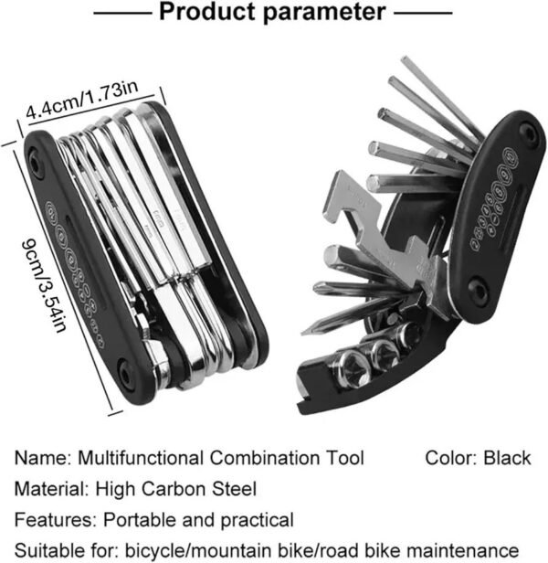 Kit de mantenimiento de ciclismo, kit de herramientas para bicicletas eléctricas | Kit de reparación de herramientas múltiples de ciclo 16 en 1 - Imagen 5